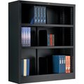 Global Industrial All Steel Bookcase 36 W x 12 D x 42 H Black 3 Openings 277440BK